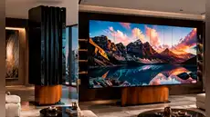 China presenta moderno televisor de 135 pulgadas que se dobla en 5 partes