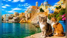 Grecia busca voluntarios para cuidar gatos en una isla paradisíaca por un mes: alojamiento, desayuno y gastos incluidos