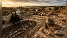 Arqueólogos hallan un cementerio y vestigios que abarcan la Edad del Hierro, periodo romano y era anglosajona en 9 hectáreas en un campo inglés