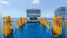 China rompe todos los límites de la energía eólica con un nodo marino que recoge electricidad de 163 turbinas a más de 100 km de la costa