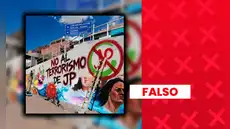 Es falso que se haya pintado este mural en contra de Juntos por el Perú en Puno: imagen original fue alterada con IA