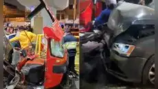 San Juan de Lurigancho: choque entre auto y mototaxi deja cuatro heridos, incluidos dos menores en Caja de Agua