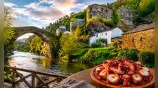 El pueblo español ideal para caminar y probar un rico pulpo entre bosques: castillo del siglo XI y restos de la Edad de Hierro