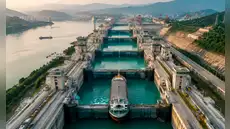 China crea la proeza hidráulica del siglo: 'escaleras de agua' para mover buques de 10.000 toneladas en el río Yangtsé en casi 10 años