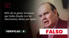 Ipsos no reportó que el 80% de los peruanos reconozca un fraude electoral, pese a lo afirmado por Rafael López Aliaga
