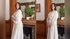 Anne Hathaway revela que está embarazada de su tercer hijo a los 43 años y luce su pancita