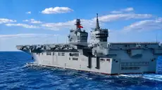 El gigante naval chino de 40.000 toneladas podría operar aviones de combate y grandes drones desde su cubierta El gigante naval chino de 40.000 toneladas podría operar aviones de combate y grandes drones desde su cubierta
