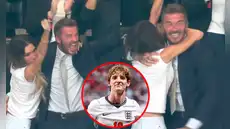 Así fue la eufórica celebración de Victoria y David Beckham tras gol del inglés Anthony Gordon en el Argentina vs Inglaterra