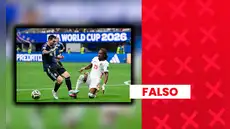 Es falsa la imagen de un supuesto pisotón de Lionel Messi antes del segundo gol de Argentina ante Inglaterra: la fotografía fue manipulada para simular una falta