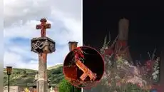 Tenía más de 400 años: fuerte sismo de magnitud 5,1 en Junín provocó el colapso de la Cruz de Cani, histórico monumento religioso del siglo XVII