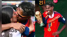 Inés García, la novia de Lamine Yamal, lo sorprende con un beso en la final del Mundial 2026 y le dedica romántico mensaje: “Enhorabuena, mi amor”