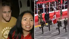 Pareja viajó desde Nueva York para vivir el Desfile Cívico Militar 2026 en la avenida Brasil: "Te amo, Perú"