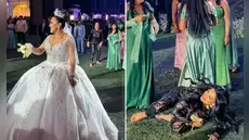 Micheille Soifer se descontrola y se lanza por el bouquet en boda en Juliaca: "Lo doy todo y más"
