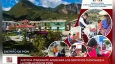 Justicia Itinerante llevará servicios judiciales a la población de Pión en Chota