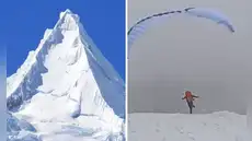 Turista francés desaparece tras volar en parapente desde el nevado Alpamayo en Áncash: habría sufrido accidente