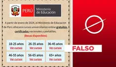 Ministerio de Educación no promueve cursos universitarios gratuitos en línea y con certificación