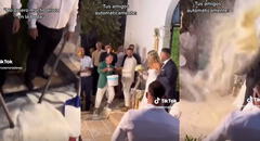 Recién casados salen de la iglesia y sus invitados los sorprenden tirándoles kilos de arroz