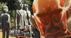 Japón revela estatua con los protagonistas de Shingeki no Kyojin
