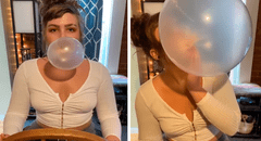 Joven infla enorme globo con chicle, pero tiene inesperado resultado
