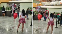 Joven va al aeropuerto con globos para recibir a su novio extranjero, pero él ni la reconoce