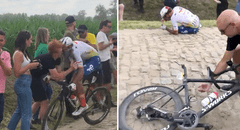Ciclista del Tour de France se rompe el cuello tras chocar con un fan y aun así termina la carrera