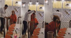 Quiso bailar con la abuela de su novia, pero mujer cae al piso en una vuelta