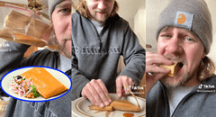 Turista se hace viral por comer el tamal con todo y panca sin saber que debía sacarlo