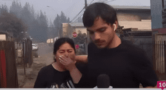 Periodista tuvo admirable gesto con damnificada de incendio en Chile que rompió en llanto