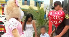 ¡Con oso y baile incluido!: policía es sorprendido por su esposa e hijo por San Valentín