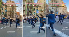 Peruanos bailan marinera en las calles de Barcelona y dejan atónitos a los españoles