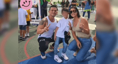 Christian Domínguez y Karla Tarazona se unieron para apoyar a su hijo en su primer día de colegio