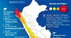 Senamhi anuncia precipitaciones de fuerte, extrema y moderada intensidad en el norte del país