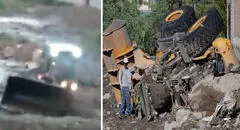 Así fue arrastrada unidad de maquinaria pesada durante huaico en Arequipa