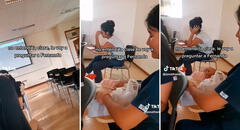 Universitaria es vista armando su desayuno en plena clase: "Un antojito"