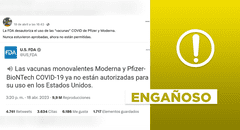 Es engañoso afirmar que la FDA desautorizó el uso de vacunas contra la COVID-19 de Pfizer y Moderna