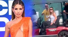 ¡Se codea con las estrellas! Flavia Laos luce al lado de J Balvin en su visita al Grand Prix de Miami