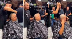 Barberos se rapan el cabello para solidarizarse con mujer que padece cáncer: “Mis respetos”