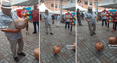 ¿Recordó su niñez? Adulto mayor hace bailar un enorme trompo y se gana las palmas en redes