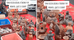 Solo en Perú: captan a ambulante vendiendo huacos en mercado de Tacora