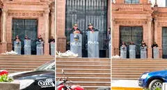 Perrito duerme de singular manera frente a la PNP y enternece en redes: "Es su lugar seguro"