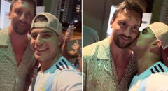 La peculiar reacción de Messi luego de que fan lo besara tras una cena familiar en Miami