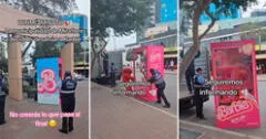 Agentes de la Municipalidad de Miraflores retiran la caja de ‘Barbie’ con apoyo de ‘Elmo’: “¿Qué hacía ahí?”
