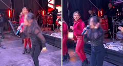 Niña sorprendió a vocalistas de Corazón Serrano durante concierto en Huaraz