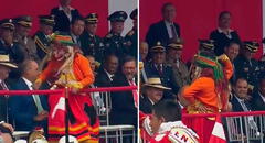 Gran Parada Militar: danzante sube al estrado principal, baila y bromea con autoridades