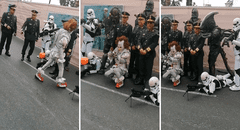 Policías se toman fotos con populares ‘villanos’ de película y usuarios reaccionan: “Son como niños”