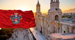 ¿Por qué la bandera de Arequipa es color vinotinto y que representan sus leones?