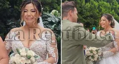 Estrella Torres no pudo contener las lágrimas caminando al altar para darle el 'sí' a Kevin Salas