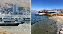 Sequía provocó que lago Titicaca se aleje 40 metros de su orilla original
