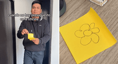 Joven dibuja flores en post-it amarillo y los regala a sus compañeras de trabajo: “Sobra la creatividad”