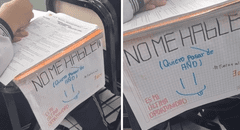 Estudiante de secundaria asombra al usar peculiar letrero en su salón de clases: “Quiero pasar el año”